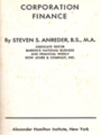 Image of Corporation Finance