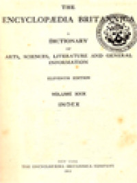 Image of The Encyclopaedia Britannica: A Dictionary Of Arts, Sciences, Literature And General Information, Volume XXIX. Index