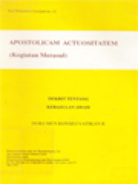Image of Apostolicam Actuositatem (Kegiatan Merasul) Dekrit Tentang Kerasulan Awam - Dokumen Konsili Vatikan II