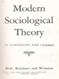 Image of Modern Sociological Theory: In Continuity And Change / Howard Becker, Alvin Boskoff (Edited)