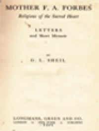 Image of Mother F. A. Forbes: Religious Of The Sacred Heart