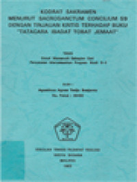 Image of Kodrat Sakramen Menurut Sacrosanctum Concilium 59 Dengan Tinjauan Kritis Terhadap Buku 