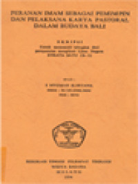 Image of Peranan Imam Sebagai Pemimpin Dan Pelaksana Karya Pastoral Dalam Budaya Bali