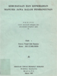 Image of Kebudayaan Dan Kepribadian Manusia Jawa Dalam Pembangunan