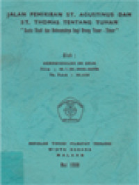 Image of Jalan Pemikiran St. Agustinus Dan St. Thomas Tentang Tuhan 