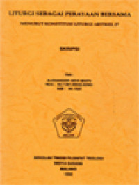 Image of Liturgi Sebagai Perayaan Bersama, Menurut Konstitusi Liturgi Artikel 27