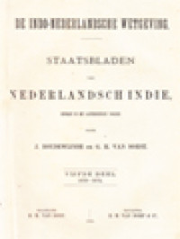 Image of De Indo-Nederlandsche Wetgeving, Staatsbladen Van Nederlandsch Indie V: 1870-1874