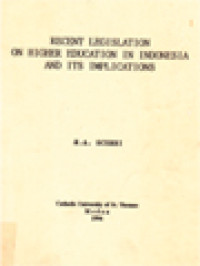 Image of Recent Legislation On Higher Education In Indonesia And Its Implications