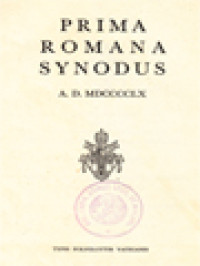 Image of Prima Romana Synodus A. D. MDCCCCLX