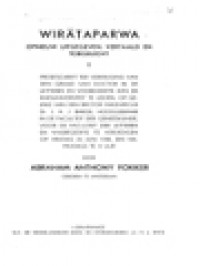 Image of Wirātaparwa I (Opnieuw Uitgegeven, Vertaald En Toegelicht)