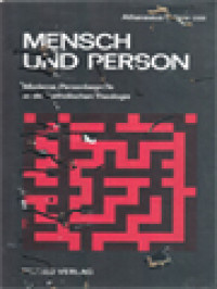 Image of Mensch Und Person: Moderne Personbegriffe In Der Katholische Theologie