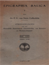 Image of Epigraphia Balica I: Verhandelingen Van Het Koninklijk Bataviaasch Genootschap Van Kunsten En Wetenschappen, Deel LXVI