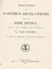Image of Tractatus De Fontibus Revelationis Necnon De Fide Divina
