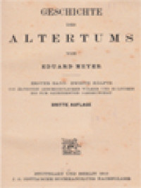Image of Geschichte Des Altertums I.2: Die Ältesten Geschichtlichen Völker Und Kulturen Bis Zum Sechzehnten Jahrhundert.