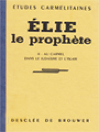 Image of Elie Le Prophète, Vol. II: Au Carmel, Dans Le Judaïsme Et L'Islam