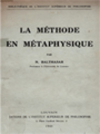 Image of La Méthode En Métaphysique