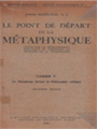 Image of Le Point De Départ De La Métaphysique V: Le Thomisme Devant La Philosophie Critique