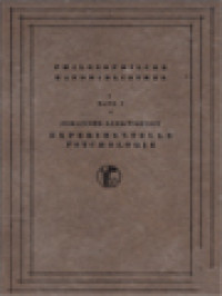 Image of Experimentelle Psychologie, Band V Der Philosophischen Handbibliothek