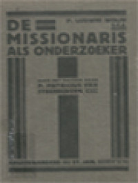 Image of De Missionaris Als Onderzoeker