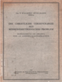 Image of Die Christliche Terminologie Als Missions-Methodisches Problem: Dargestellt Am Swahili Und An Andern Bantusprachen