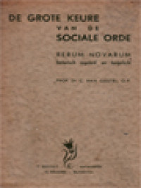 Image of De Grote Keure Van De Sociale Orde Rerum Novarum Historisch Ingeleid En Toegelicht
