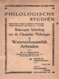 Image of Philologische Studiën: Beknopte Inleiding Tot De Classieke Philologie II. Wetenschappelijk Arbeiden