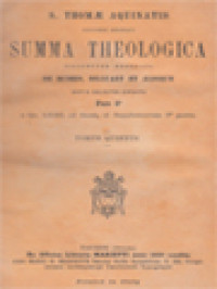 Image of Summa Theologica Diligenter Emendata De Rubeis, Billuart Et Aliorum Notis Selectis Ornata, Pars 3a, A Qu. LXIII. Ad Finem, Et Supplementum 3ae Partis. (V)