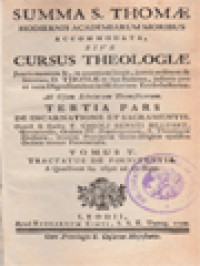 Image of Cursus Theologiae, Tertia Pars (De Incarnatione Et Sacramentis) - Tomus V. Tractatus De Poenitentia