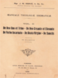 Image of Manuale Theologiæ Dogmaticæ II: De Deo Uno Et Trino - De Deo Creante Et Elevante De Verbo Incarnato - De Beata Virgine - De Sanctis