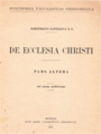 Image of De Ecclesia Christi: Pars Apologetica
