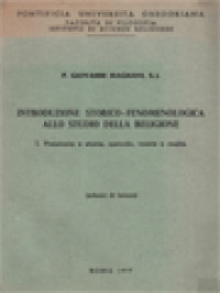 Image of Introduzione Storico-Fenomenologica Allo Studio Della Religione: I. Preistoria E Storia, Metodo, Teorie E Realta