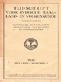 Image of Tijdschrift Voor Indische Taal-, Land- En Volkenkunde (LXXIV) 1