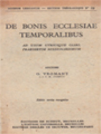 Image of Ius Missionariorum 5: De Bonis Ecclesiae Temporalibus - Ad Usum Utriusque Cleri, Praesertim Missionariorum