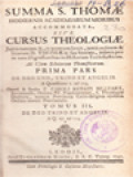 Cursus Theologiae, Prima Pars (De Deo Uno, Trino Et Angelis) - Tomus III. De Deo Trino Et Angelis