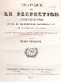 Image of Pratique De La Perfection Chrétienne I