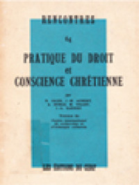 Image of Pratique Du Droit Et Conscience Chrétienne
