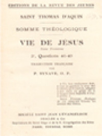 Image of Vie De Jésus III: 3a, Questions 46-49