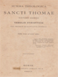 Image of Summa Theologica Sancti Thomae Doctoris Angelici: Tabulis Synopticis
