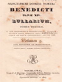 Image of Benedicti Papae XIV. Bullarium 9