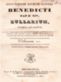 Image of Benedicti Papae XIV. Bullarium 11