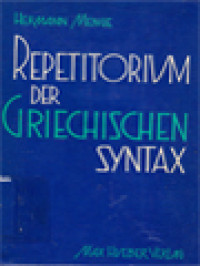 Image of Repetitorium Der Griechischen Syntax