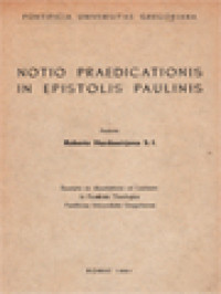 Image of Notio Praedicationis In Epistolis Paulinis