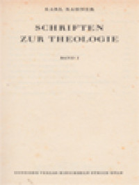 Image of Schriften Zur Theologie I