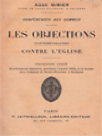 Image of Les Objections Contemporaines Contre L'église I