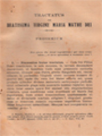 Image of Tractatus De Beatissima Virgine Maria Matre Dei