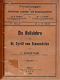 Die Heilslehre Des Hl. Cyrill Von Alexandria
