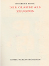 Image of Der Glaube Als Zeugnis
