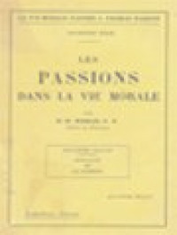 Image of Les Passions Dans La Vie Morale: Psychologie De La Passion I
