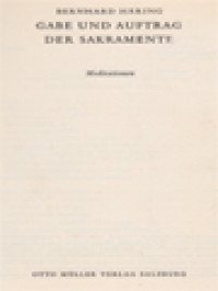 Image of Gabe Und Auftrag Der Sakramente: Meditationen