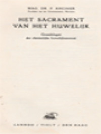 Image of Het Sacrament Van Het Huwelijk: Grondslagen Der Christelijke Huwelijksmoraal